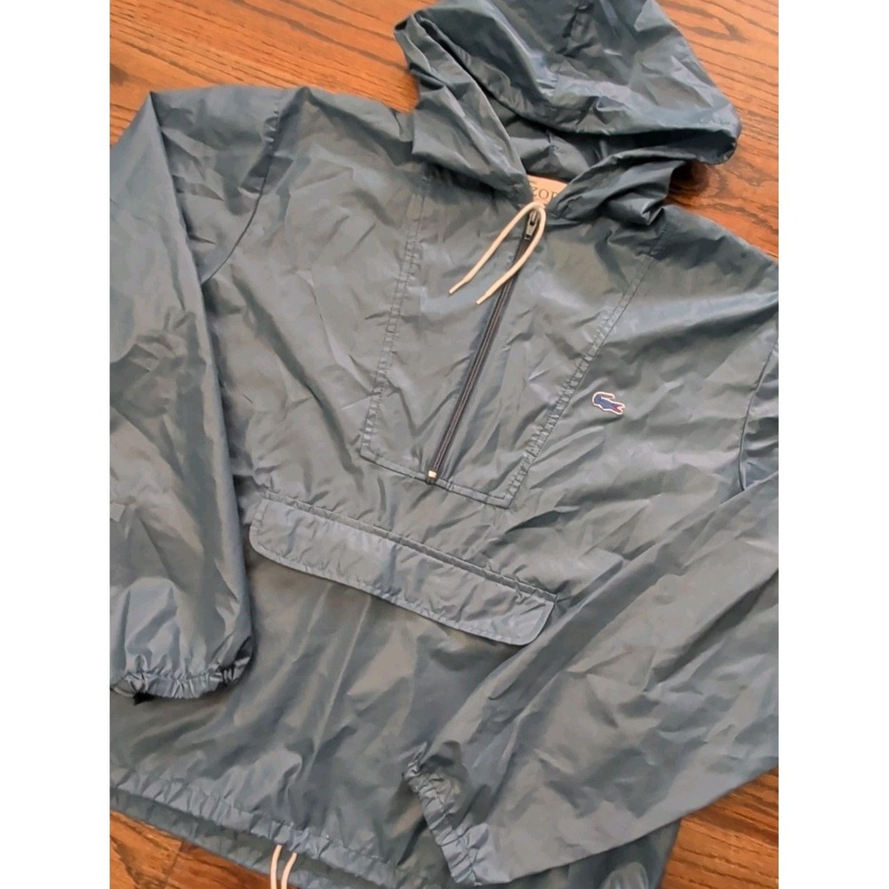 Vtg Izod Lacoste Mens Blue 1/2 Zip Windbreaker Anorak Nylon Pullover 90s Sz L